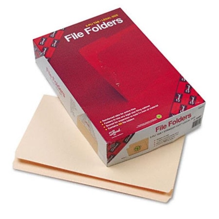 Made-To-Stick File Folders- Straight Cut- Reinforced Top Tab- Legal- Manila- 100/Box MA41458